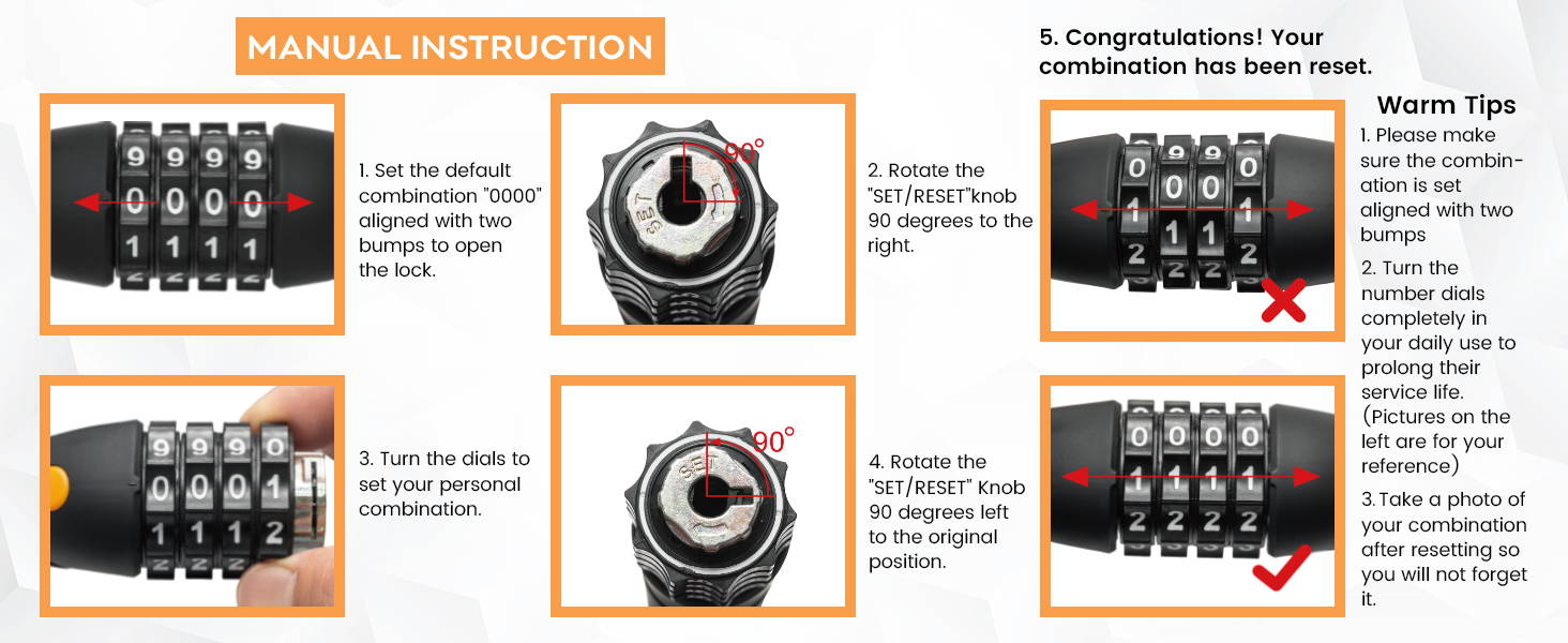Via Velo Bike Combination Lock 2 Packs SKU:230806 UPC:816653022647 - ViaVelo